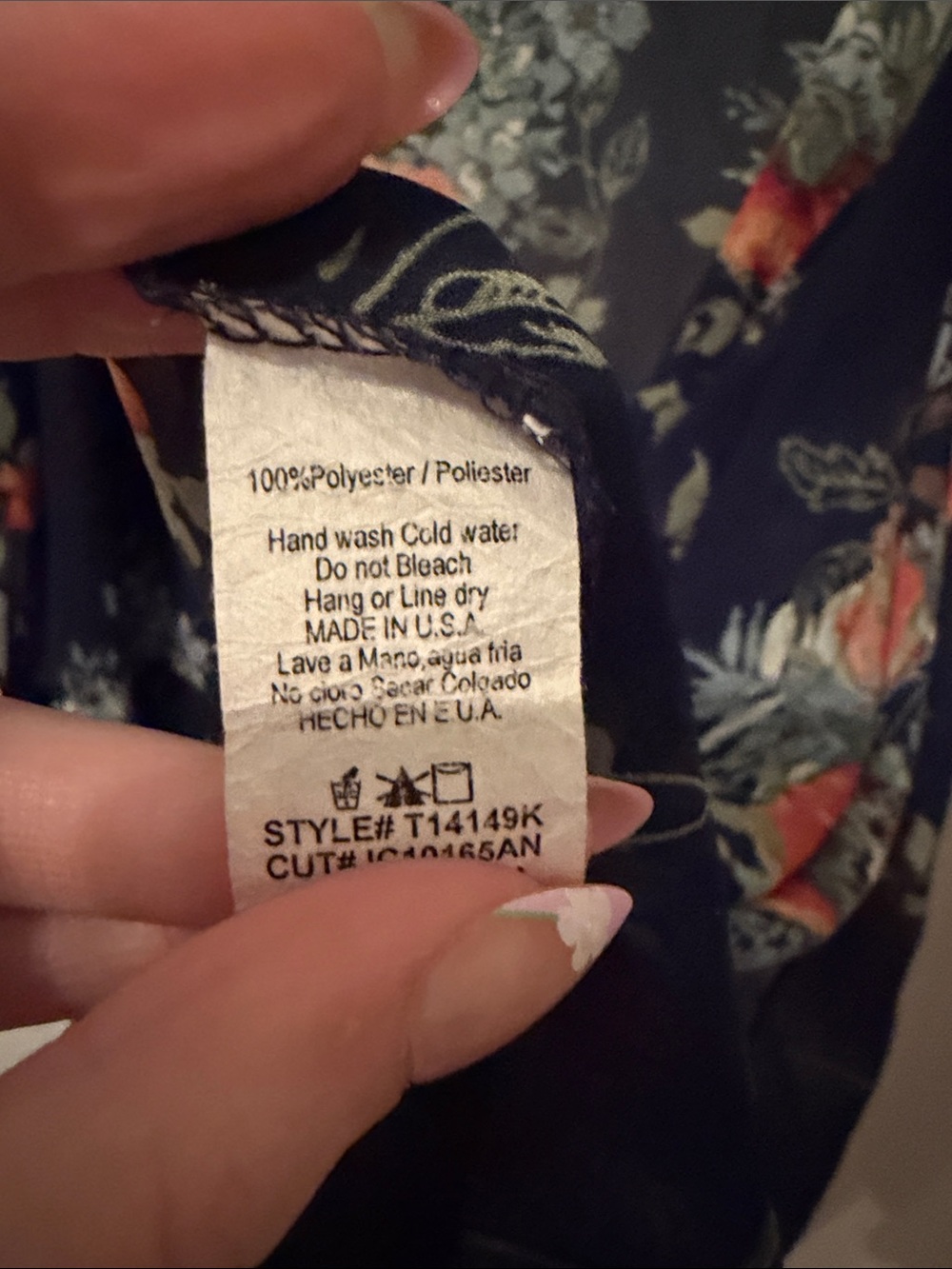 Color Swatch Navy Floral Kimono/Shawl Cover (Size: Medium) - Picture 5 of 5